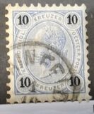 [Emperor Franz Josef I, 1830-1916 - Granite Paper. Numerals in Black, tip N4]