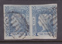 [Queen Victoria - Colored Paper. 4 Winged "Stars" in Corners, type B1]