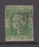 [Queen Victoria - 4 Winged "Stars" in Corners. Yellowish Paper,  Watermarked, veids B12]