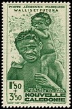 [Children's Fund - New Caledonia Postage Stamps of 1942 Overprinted "WALLIS ET FUTUNA" and surtaxed, tip R]