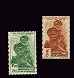 [Children's Fund - New Caledonia Postage Stamps of 1942 Overprinted "WALLIS ET FUTUNA" and surtaxed, tip R]