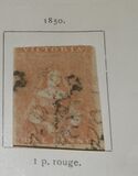 [Queen Victoria - 1st Ham Printing. Narrow Line of Colour Above "VICTORIA", type A1]