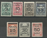 [Unissued Marine Insurance Stamps Overprinted "FRANKEER ZEGEL" and Surcharged, տեսակ AH]