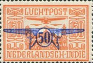 [Airmail - Airplanes over Landscape Stamp of 1928 Surcharged, type M5]