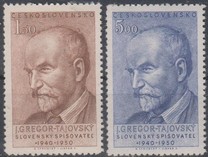 [The 10th Anniversary of the Death of J. Gregor Tajovsky (Writer), type CF]