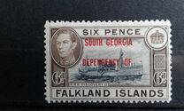 [Falkland Islands Postage Stamps Overprinted "SOUTH GEORGIA DEPENDENCY OF.", type A5]