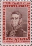 [The 100th Anniversary of the Death of San Martin, 1850-1950, type LH]