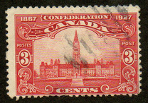 [The 60th Anniversary of the Founding of the Dominion of Canada, Inscription: "1867 Confederation 1927", 類型 AT]