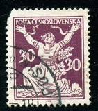 [Timbres courants 1920 - La Tchécoslovaquie brisant ses chaînes vers la liberté, type AO2]