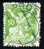 [Timbres courants 1920 - La Tchécoslovaquie brisant ses chaînes vers la liberté, type AO6]