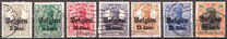 [German Empire Postage Stamps Surcharged "F and Cent" & Overprinted "Belgien", Tipi B]
