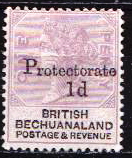 [British Bechuanaland Stamps Overprinted "PROTECTORATE" & Surcharged - No Dot after "d", type H]