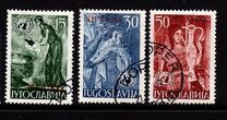 [Frescoes from 12-14th Century - With United Nations Logo  - Yugoslav Postage Stamp of 1953 Overprinted "STT - VUJNA", type BL]