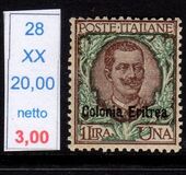 [Italian Postage Stamps Overprinted "Colonia Eritrea", type E9]