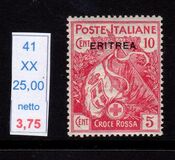 [Red Cross - Italian Postage Stamps Overprinted "ERITREA", тип M]