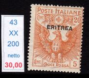 [Red Cross - Italian Postage Stamps Overprinted "ERITREA", тип M2]