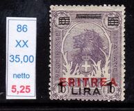 [Italian Postage Stamps Overprinted "ERITREA" in Dark Blue or Red & Surcharged, type W6]