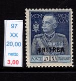 [The 25th Anniversary of the Reign of King Victor Emmanuel III - Italian Postage Stamps Overprinted "ERITREA", Tipi AA1]