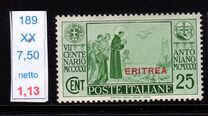 [The 700th Anniversary of Death of St. Anthony of Padua - Not Issued Italian Stamps Overprinted "ERITREA", type BD1]