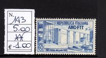 [Milan Fair Buildings - Italy Postage Stamp Overprinted "AMG-FTT", type BN]