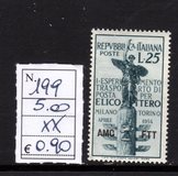 [The Experimental Transportation of Mail by Helicopter - Italy Postage Stamp Overprinted "AMG FTT", Tip CU]