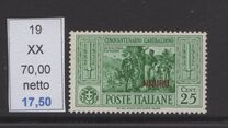 [Italian Occupation- Italian Postage Stamps Overprinted "NISIRO", Scrivi M]