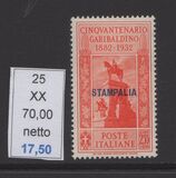 [Italian Occupation- Italian Postage Stamps No. 360-369 Overprinted "STAMPALIA", type Q]