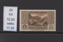 [Italian Postage Stamps No. 360-369 Overprinted "RODI", type L]