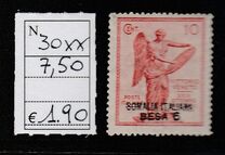 [Italian Postage Stamps Overprinted "SOMALIA ITALIANA" & Surcharged, type H1]