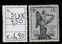 [Italian Postage Stamps Overprinted "SOMALIA ITALIANA" & Surcharged, type H3]