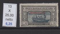 [The 50th Anniversary of the Death of Alessandro Manzoni - Italian Postage Stamps Overprinted "TRIPOLITANIA" in Red, type F2]