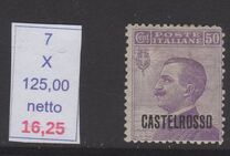 [Italian Postage Stamps Overprinted "CASTELROSSO", type D1]