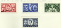 [Coronation of Queen Elizabeth II -  Great Britain Postage Stamps Overprinted "BAHRAIN" & Surcharged, type K]