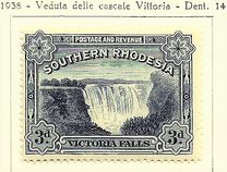 [Victoria Falls - Nos. 30 & 31 Inscribed with "Postage & Revenue" at Top of Frame, type F2]