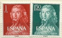 [II Centenario del nacimiento del dramatrgo y poeta Leandro Fernández de Moratín, 1.760 - 1.828. Retrato de Goya., tipo AVK]
