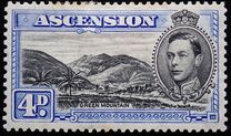 [King George VI and Views of Ascension, type F7]