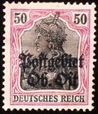 [German Empire Postage Stamps Overprinted "Postgebiet Ob. Ost", Tipi A10]