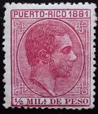 [King Alfonso XII of Spain - Inscription "PUERTO-RICO 1881", type J]