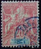 [Inscription: "MADAGASCAR ET DEPENDANCIES", प्रकार H6]