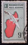 [Airmail - Airplane over Map of Madagascar, Scrivi EY22]