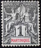 [Inscription "MARTINIQUE" in Red or Blue Colour, type F]