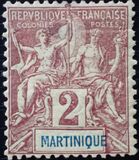 [Inscription "MARTINIQUE" in Red or Blue Colour, type F2]