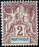 [Inscription "MARTINIQUE" in Red or Blue Colour, type F2]