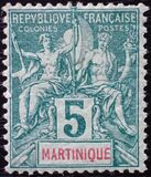 [Inscription "MARTINIQUE" in Red or Blue Colour, type F4]
