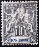 [Inscription "MARTINIQUE" in Red or Blue Colour, type F5]