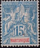 [Inscription "MARTINIQUE" in Red or Blue Colour, type F6]