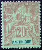 [Inscription "MARTINIQUE" in Red or Blue Colour, type F7]