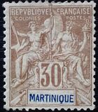 [Inscription "MARTINIQUE" in Red or Blue Colour, type F9]