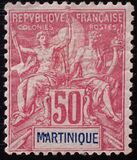 [Inscription "MARTINIQUE" in Red or Blue Colour, type F11]