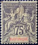 [Inscription "MARTINIQUE" in Red or Blue Colour, type F12]